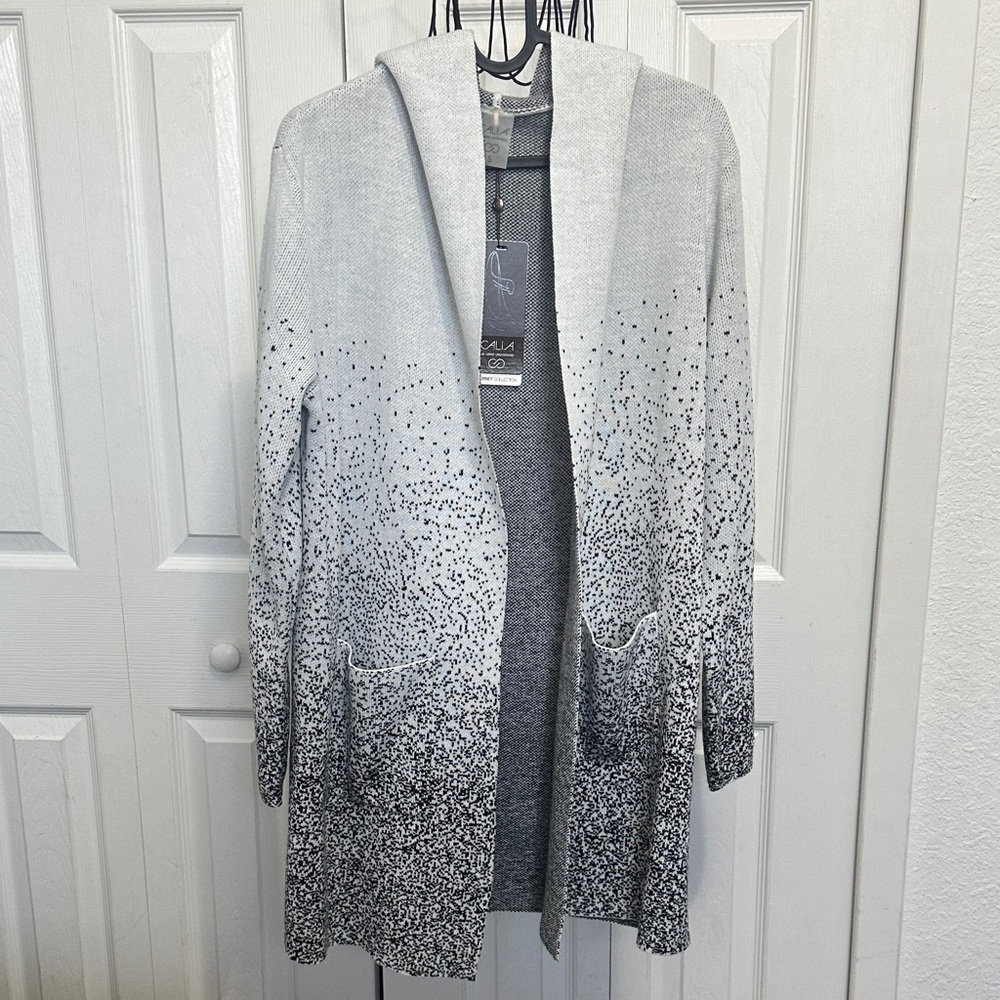 Stylish Gray and Black Women's Cardigan
